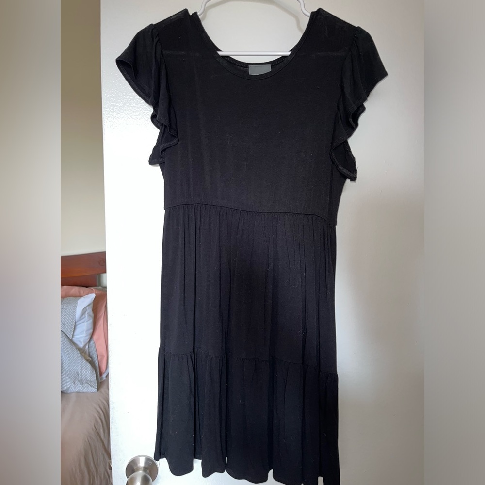 Black T-shirt dress, knee length